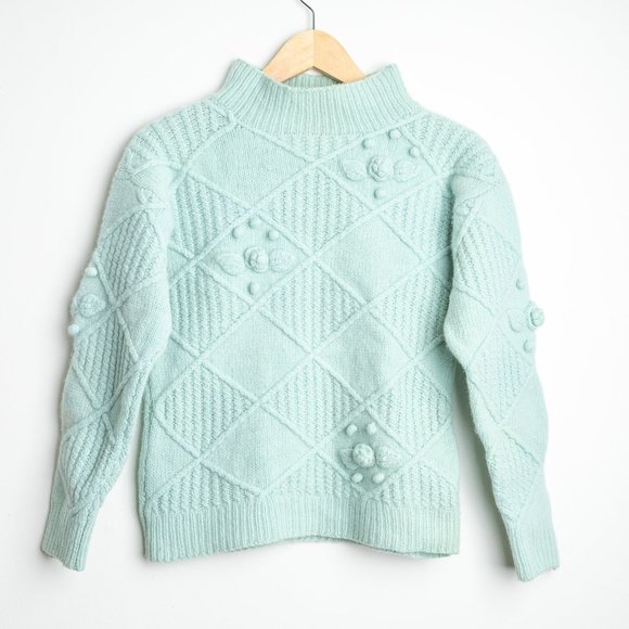 Vintage Sweaters - Vintage Tamblyn Grean Wool Blend Sweater, Size Medium